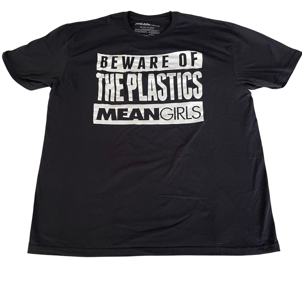 Mean Girls Beware Of The Plastics Graphic T-Shirt Black XL Movie Tee